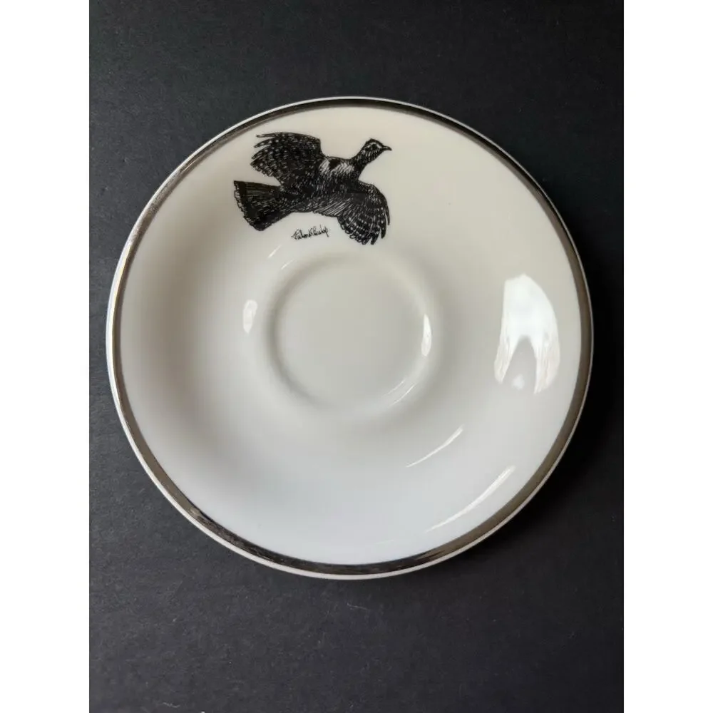 Wild Game Birds By Castleton China Cup And Saucer Set Ruffed Grouse Made In USA